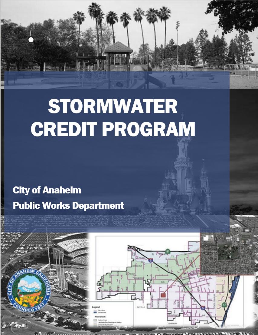 Portada del documento del Programa de Créditos de Aguas Pluviales de la Ciudad de Anaheim