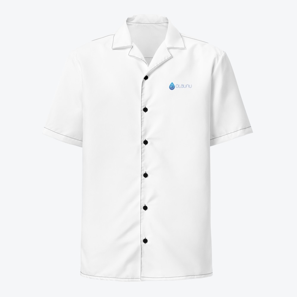 Olaunu Button Shirt, white, OLAUNU mark on the chest