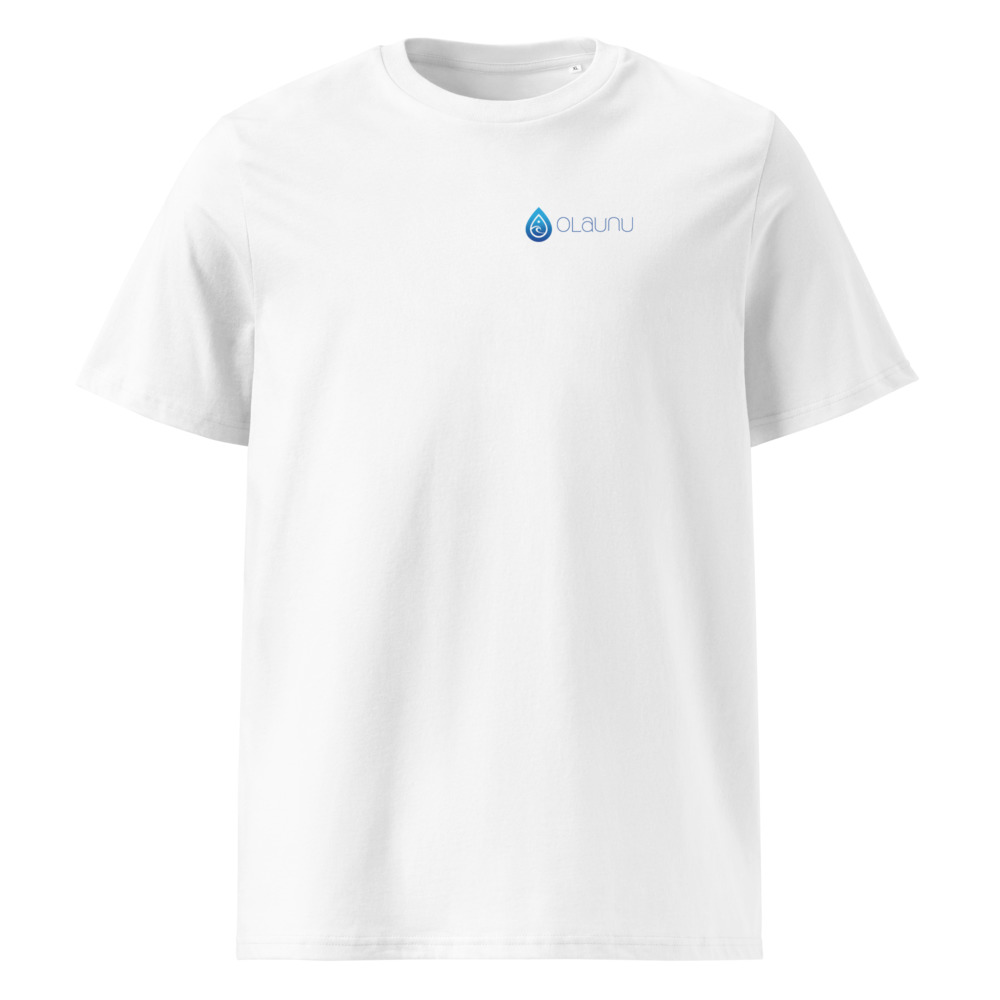 Olaunu Organic Tee, white, OLAUNU mark on the chest